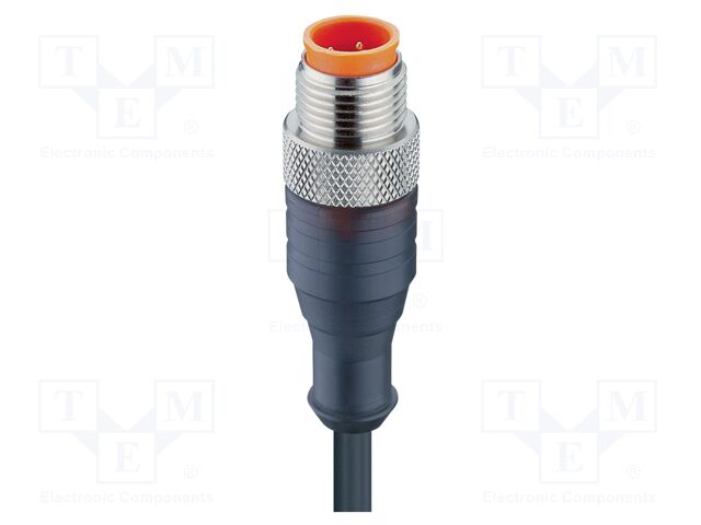 Connection lead; M12; PIN: 4; straight; 2m; plug; 230VAC; 4A; 230VDC