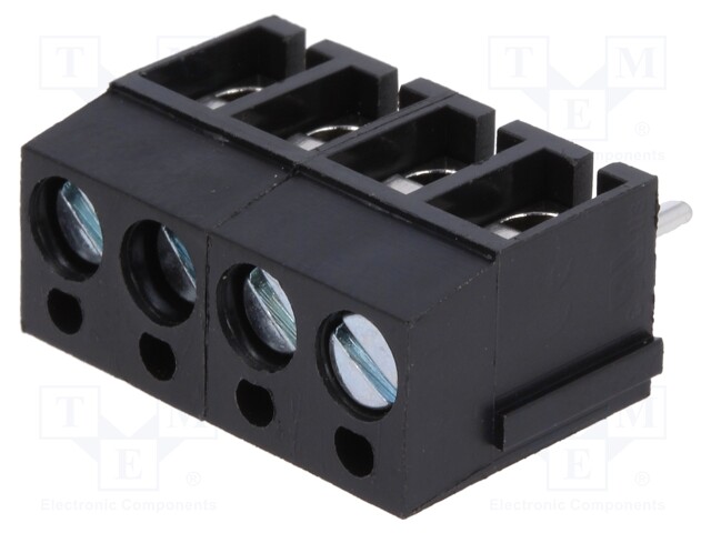 PCB terminal block; angled 90°; 5mm; ways: 4; on PCBs; 2.5mm2; 24A