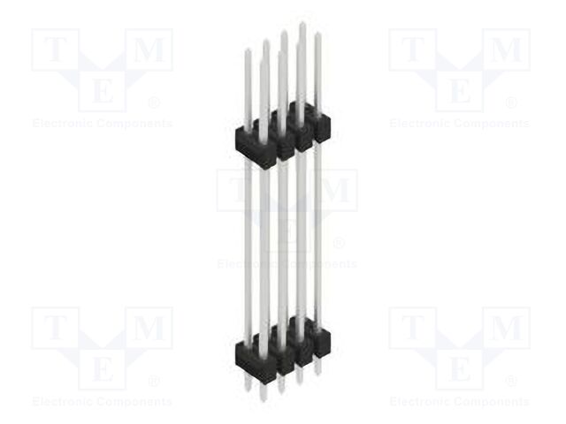 Connector: pin strips; pin header; male; PIN: 8; 2.54mm; THT; 2x4