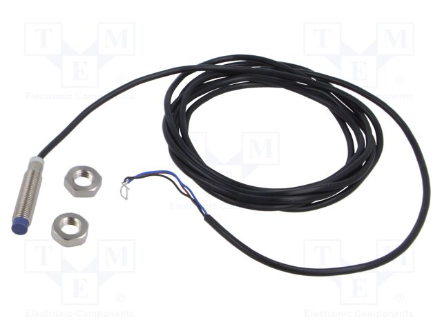 Inductive Proximity Sensor, Cylindrical, OsiSense XS, M8, 2.5 mm, NPN-NO, 12 to 24 Vdc, Pre-wired