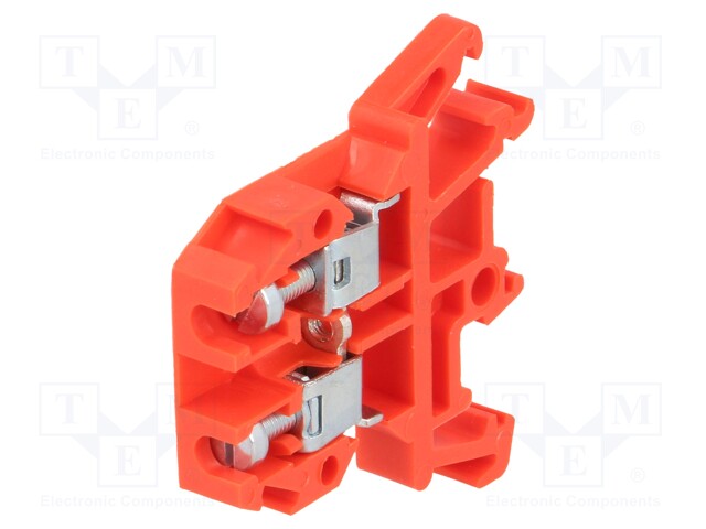 Splice terminal: rail; 0.5÷4mm2; ways: 1; terminals: 2; red; 690V