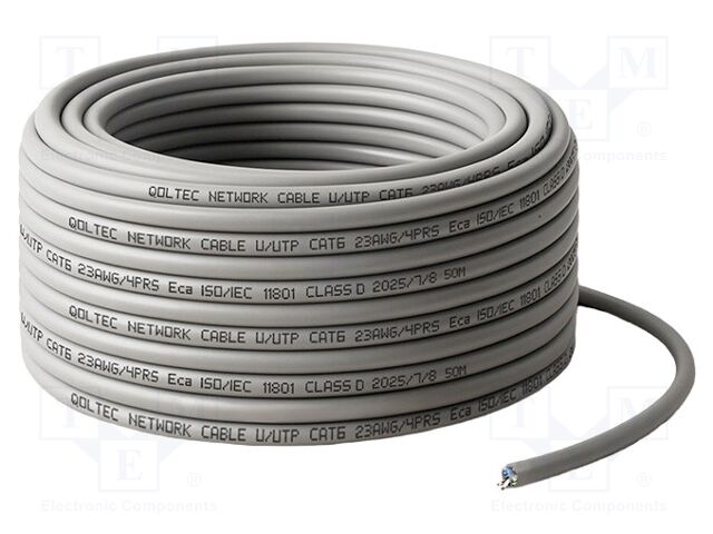 Wire; U/UTP; 4x2x23AWG; 6; wire; Cu; PVC; grey; 50m
