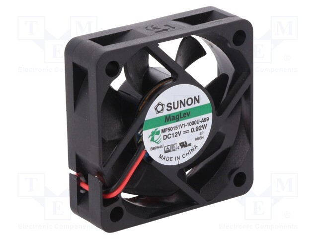 Fan: DC; axial; 12VDC; 50x50x15mm; 28.73m3/h; 33dBA; Vapo; 6100rpm