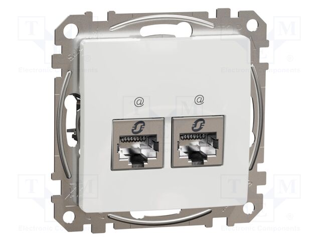 Data socket dual; IP20; plaster embedded,in mounting box; white