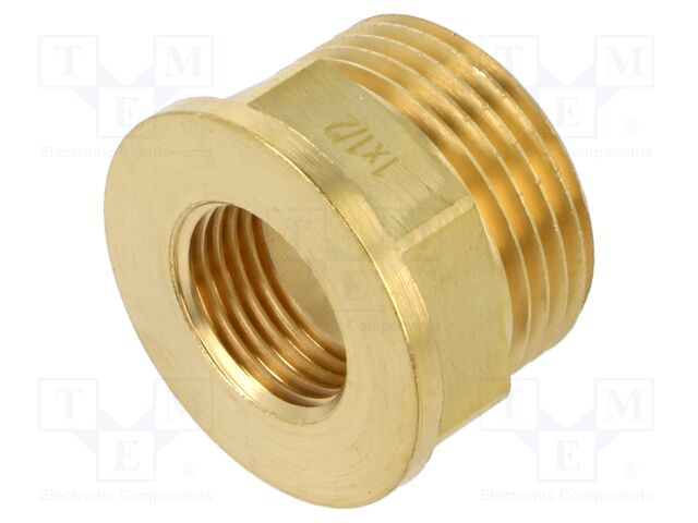 Male-female,reductive,hexagonal; brass CW617N; BR