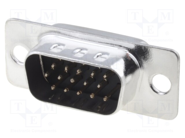D-Sub HD; PIN: 15; plug; male; soldering; for cable; gold flash