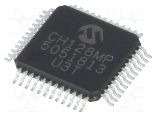 DsPIC microcontroller; SRAM: 20kB; Memory: 128kB; TQFP48; 3÷3.6VDC