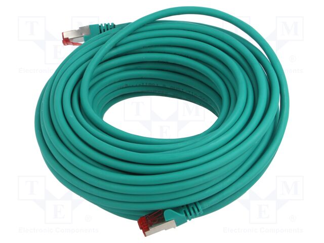 Patch cord; S/FTP; 6; stranded; Cu; LSZH; green; 20m; halogen free