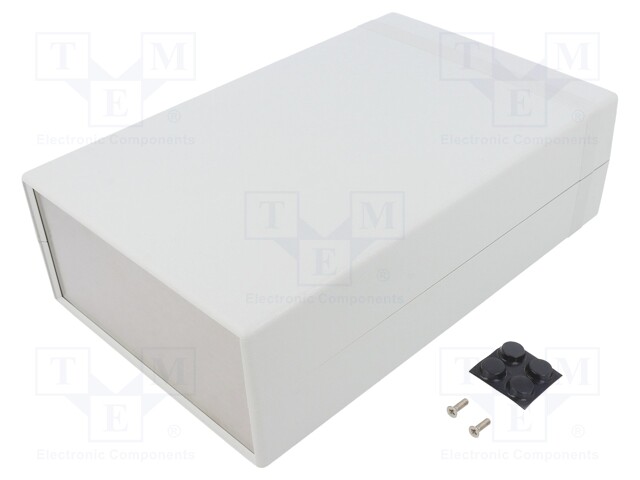 Enclosure: with panel; 1598; X: 160mm; Y: 250mm; Z: 76mm; ABS; grey