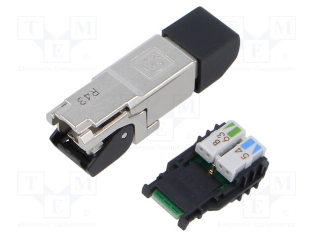 Connector: RJ45; plug; PIN: 8; Cat: 6a; shielded; Layout: 8p8c; IDC