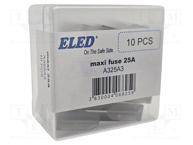 Fuse: fuse; 25A; 32VDC; automotive; 29.5mm; 29.5x9x34.1mm