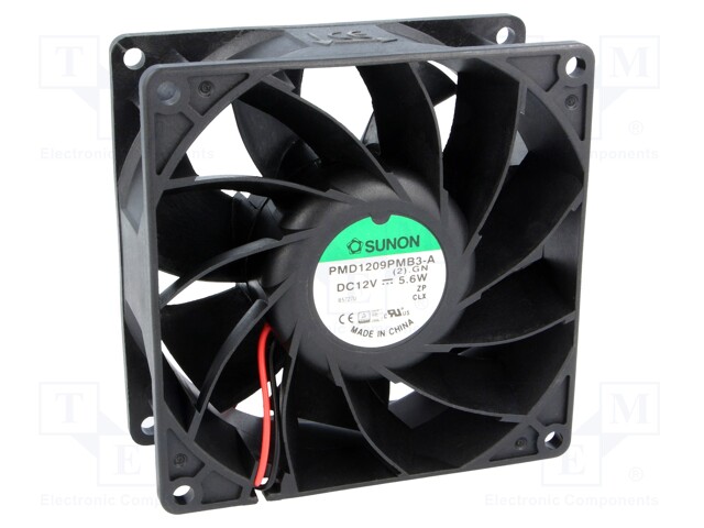 Fan: DC; axial; 12VDC; 92x92x38mm; 155.79m3/h; 50.3dBA; Len: 300mm