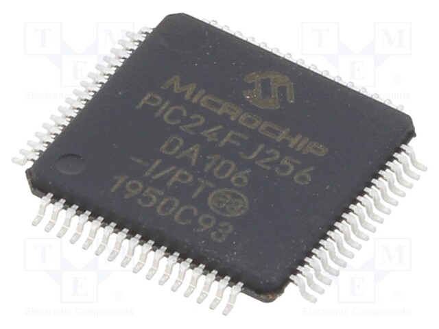DsPIC microcontroller; SRAM: 64kB; Memory: 512kB; TQFP64; 3÷3.6VDC