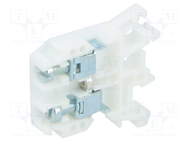 Splice terminal: rail; 0.5÷10mm2; ways: 1; terminals: 2; white; 690V