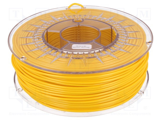 Filament: PET-G; 2.85mm; yellow (bright); 220÷250°C; 1kg; ±0,05mm