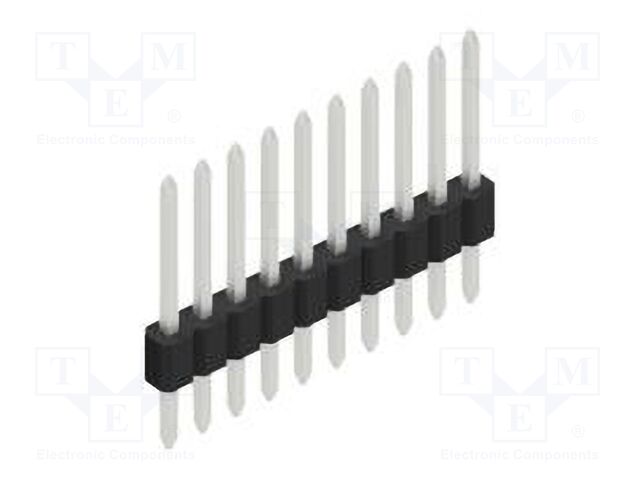Connector: pin strips; pin header; male; PIN: 10; 1.27mm; THT; 1x10