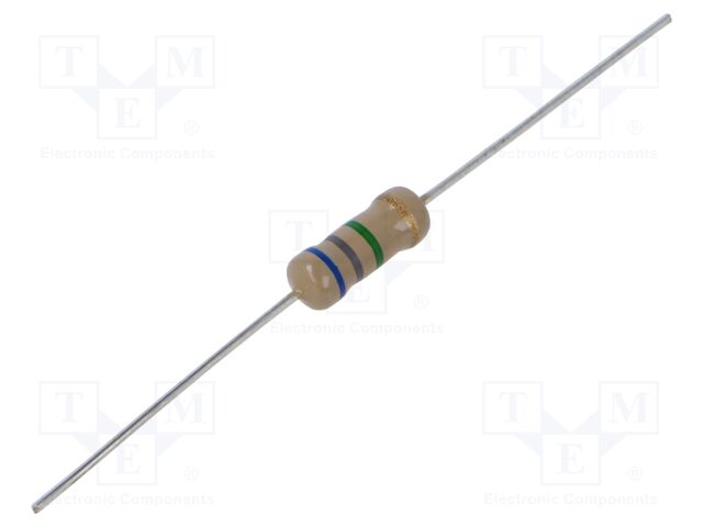 Resistor: carbon film; THT; 6.8MΩ; 1W; ±5%; Ø5x12mm; axial