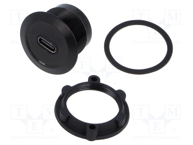 Adapter; USB C socket,USB C plug; Thread: M22; 1÷10mm