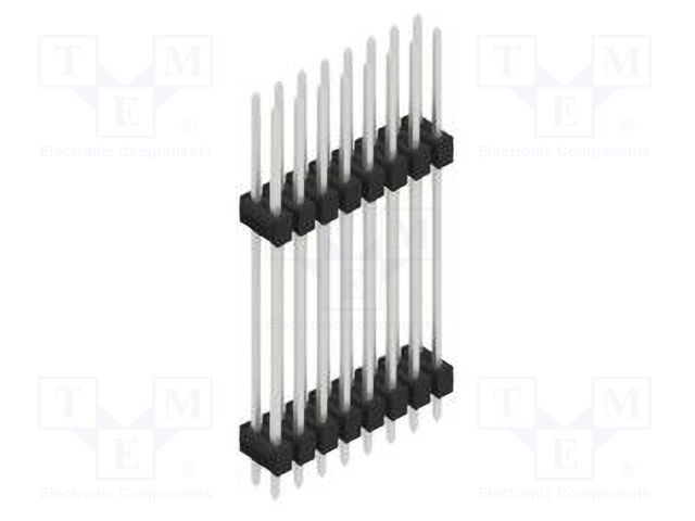Connector: pin strips; pin header; male; PIN: 16; 2.54mm; THT; 2x8