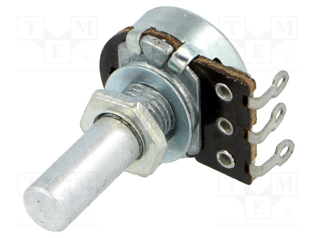 Potentiometer: shaft; single turn; 10kΩ; 100mW; ±20%; 6mm; carbon