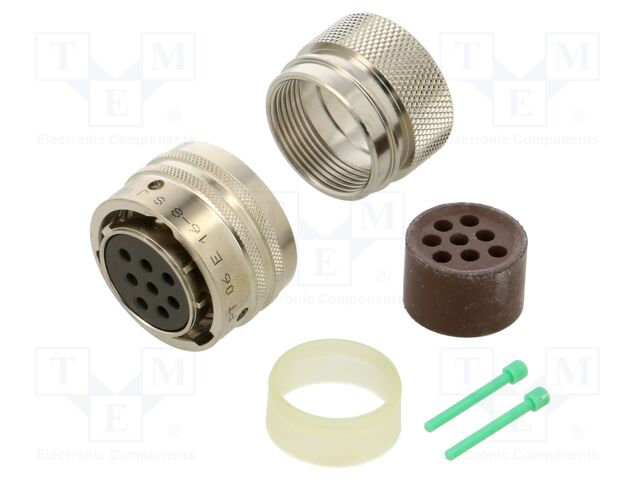 Connector: circular; plug; female; PT/451; 13A; 600V; PIN: 8; silver