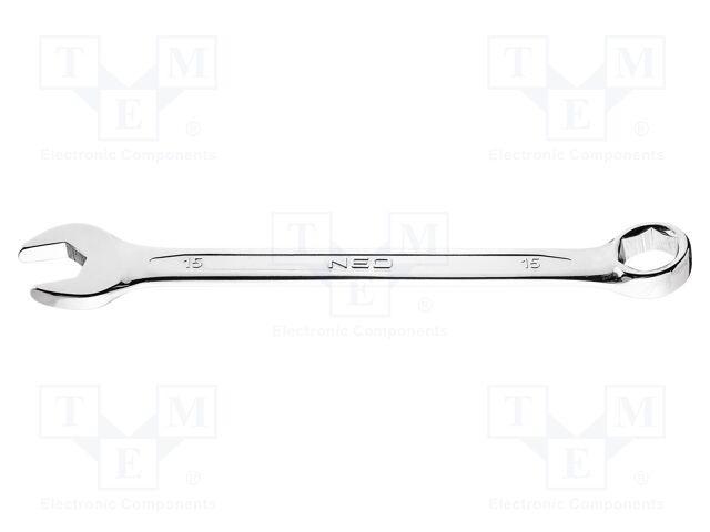 Wrench; 6-angles,combination spanner; 15mm; L: 190mm