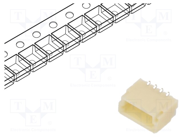 Socket; wire-board; male; SH,SR; 1mm; PIN: 4; pick and place; SMT