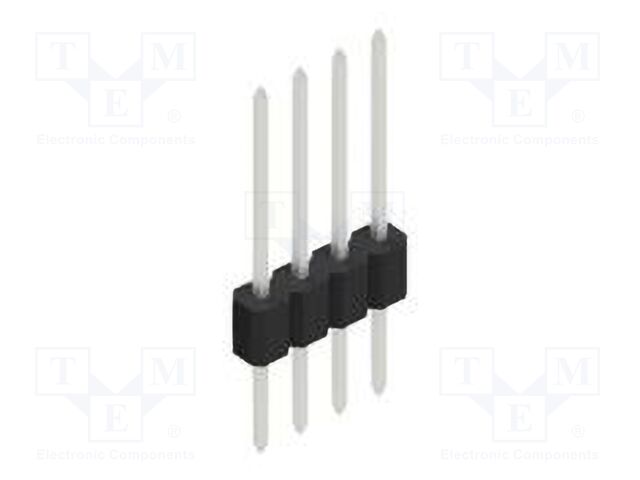 Connector: pin strips; pin header; male; PIN: 4; 1.27mm; THT; 1x4