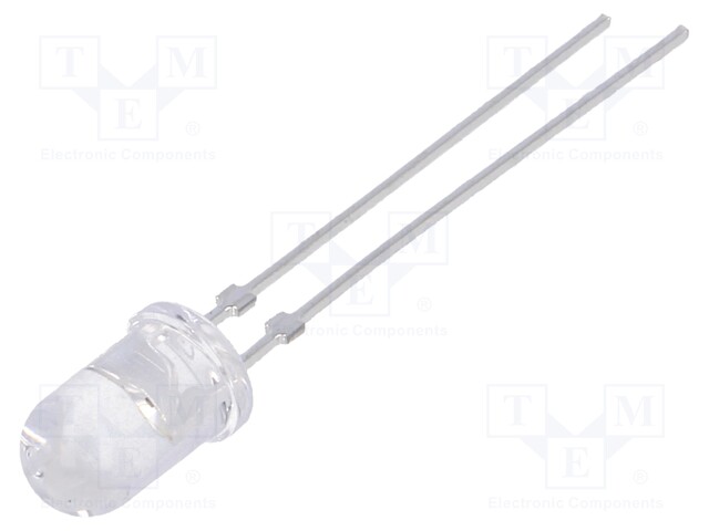 LED; 5mm; red; 0.32÷1.4cd; 18°; Front: convex; Pitch: 2.54mm