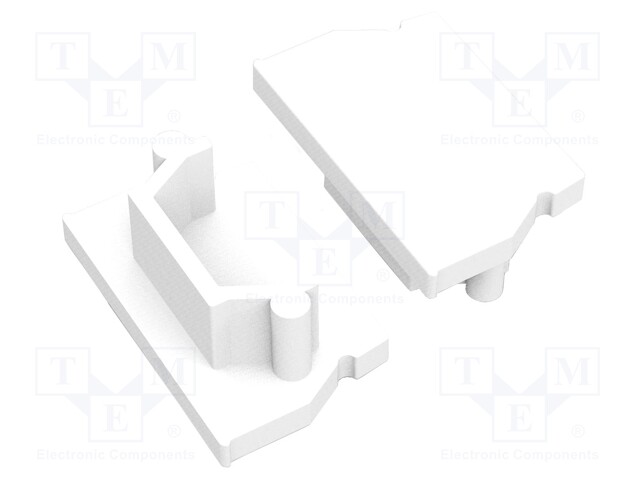 Cap for LED profiles; white; ABS; Application: UNI12