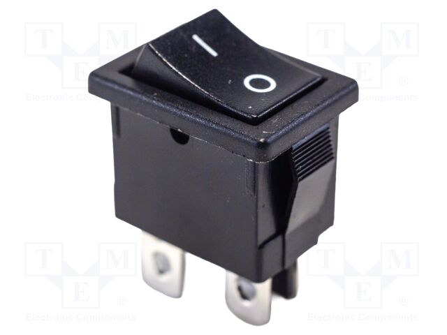 ROCKER; DPST-NO; Pos: 2; ON-OFF; 6A/250VAC; black; none; Body: black