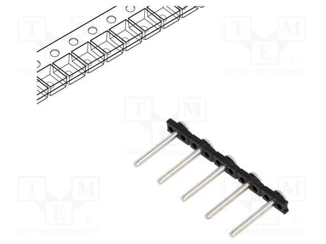 Connector: pin strips; pin header; PIN: 5; SMT; 7A; 300V; straight