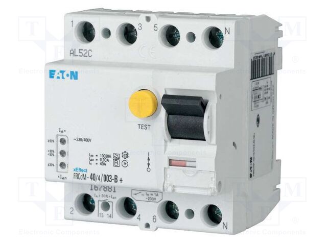 RCD breaker; Inom: 25A; Ires: 30mA; Poles: 4; 240/415VAC; DIN; IP20