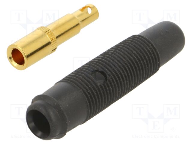 Connector: 4mm banana; socket; 16A; 30VAC; 60VDC; black; on cable