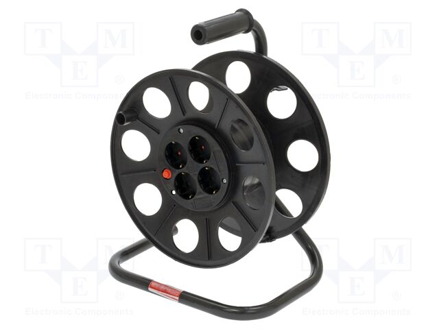 Cable reel; with socket; Sockets: 4; CEE 7/3 (F) socket