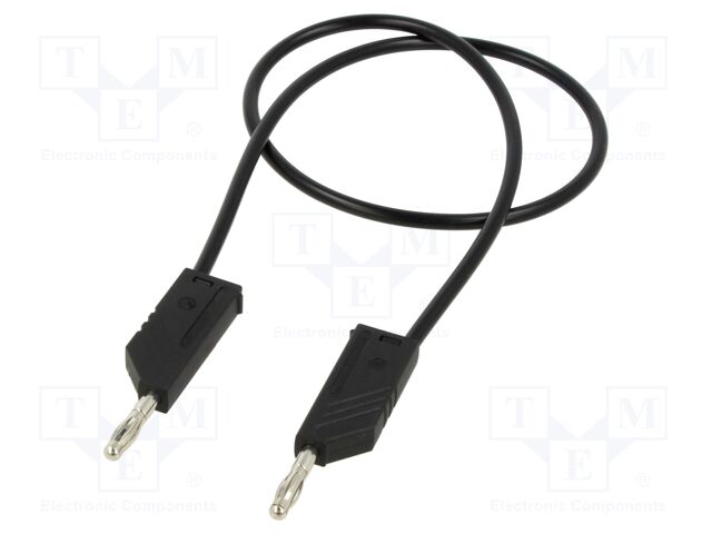 Test lead; 60VDC; 30VAC; 16A; Len: 0.5m; black; Cond.cross sec: 1mm2