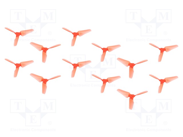 Propeller; red; Pcs: 4; Kit: 2x CW + 2x CCW; Number of blades: 3