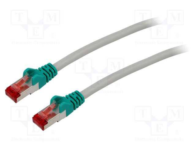 Patch cord; S/FTP; 6; stranded; Cu; LSZH; grey; 1m; halogen free