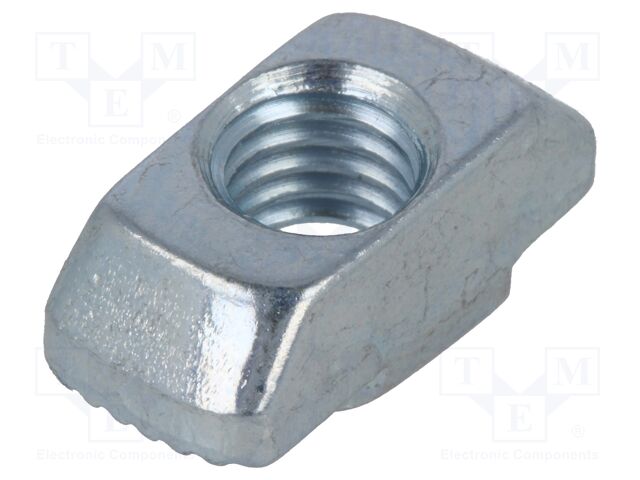 Nut; for profiles; Width of the groove: 8mm; steel; zinc