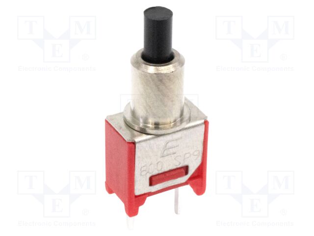 Switch: push-button; Pos: 2; SPST-NO; 1A/250VAC; 3A/28VDC; OFF-(ON)