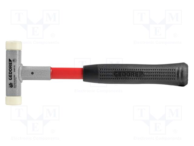 Hammer; 290mm; round; polyamide; fiberglass; recoilless; Ø: 25mm