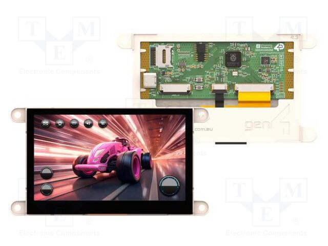 Display: TFT; 4.3"; 800x480; 520BSRAM,8MBPSRAM,16MBFLASH; 4÷6V