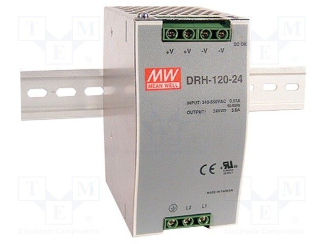 Power supply: switched-mode; 120W; 48VDC; 48÷55VDC; 2.5A; 750g