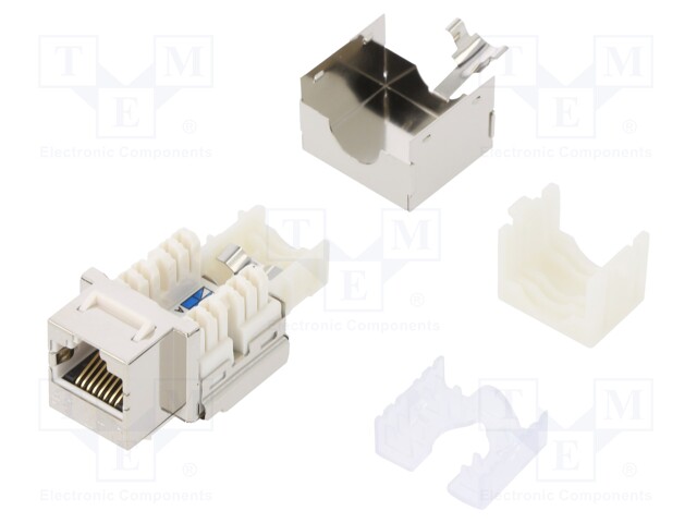 Socket; RJ45; PIN: 8; Cat: 5e; Keystone; gold-plated; Layout: 8p8c