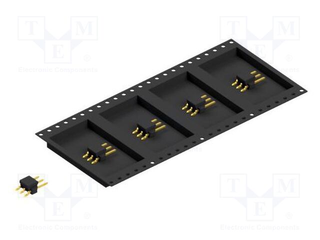 Connector: pin strips; pin header; male; PIN: 3; 2.54mm; SMT; 1x3