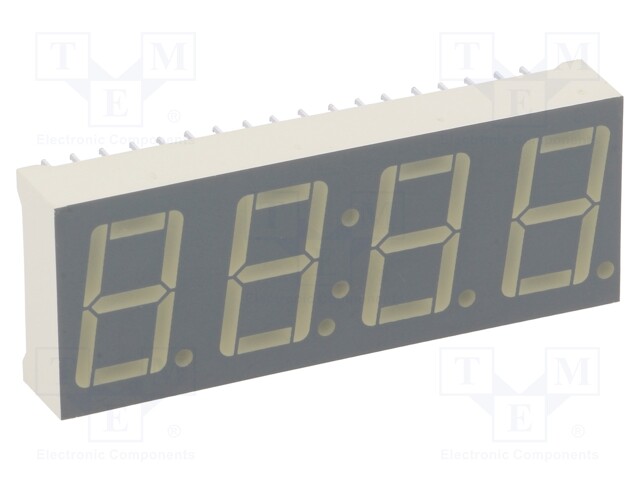 Display: LED; 7-segment; 14mm; 0.56"; No.char: 4; green; 3÷10.5mcd