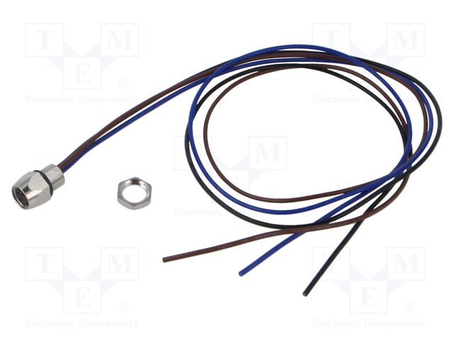 Connector: M8; socket; female; PIN: 3; 0.34mm2; 48V; 4A; IP67; 500mm