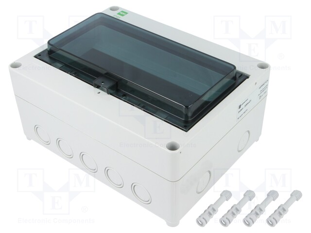 Enclosure: for modular components; IP65; light grey; ABS + PC