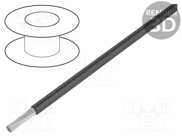 Wire; UL1007,UL1569; stranded; Cu; 30AWG; dark grey; 305m; PVC; 300V