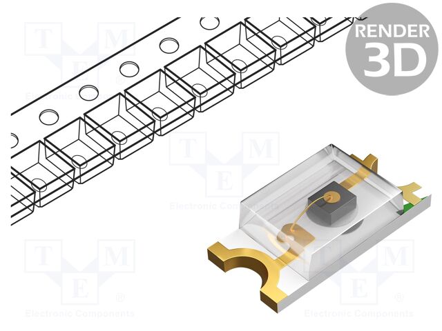 LED; orange; SMD; 1608; 120÷150mcd; 9VDC; 1.6x0.8x0.6mm; 120°